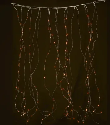 Produktbild von Warmer Lichtvorhang für Weihnachten 90 LED weiß 1,7 x 0,5 m - Einheitsgröße