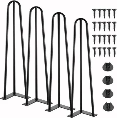 Produktbild von Famanu Tischbeine 45 cm - Schwarz - Salonbeine - Verstellbar