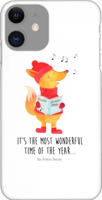 Produktbild von Mr. & Mrs. Panda Iphone 11 Handyhülle Fuchs Sänger - Weiß - Geschenk, Cover, Winter, Weihnachten, Hülle, Singen, Weihnachtslieder, Heiligabend, Handycover, Pro