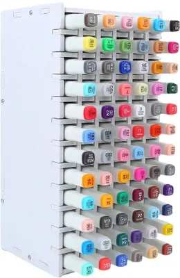 Obrázek produktu pro Plastový držák na pera se 72 přihrádkami, organizér na fixy, pomocník do kanceláře, 1,6 cm, pro domácnost, kancelář a studovnu