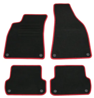 Fußmatten-Set für Audi A4 8E B6/B7, 02/2001-03/2008, 4-teilig, Schwarz
