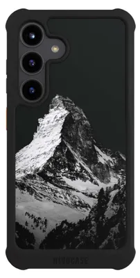 Produktbild von NIVOCASE Hülle für Samsung Galaxy S24  Stoßfeste Handyhülle NIVOmax Case Schwarz Alpspitze Berg Schnee