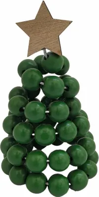 Produktbild von INF Miniatur Perlen Weihnachtsbaum Ornament - Festliche Tischdekoration Grün