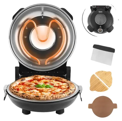 Image de Four à pizza électrique, pierre en céramique émaillée,à deux boutons, LMR-SCHWARZ, UE