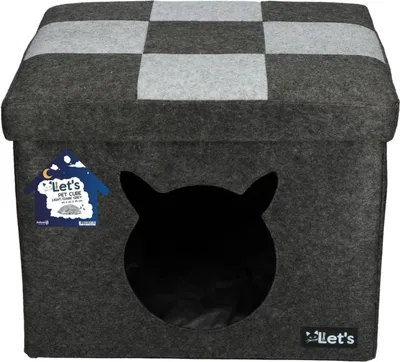 Produktbild von Lets Sleep Pet Cube Katzenkorb hellgrau/dunkelgrau