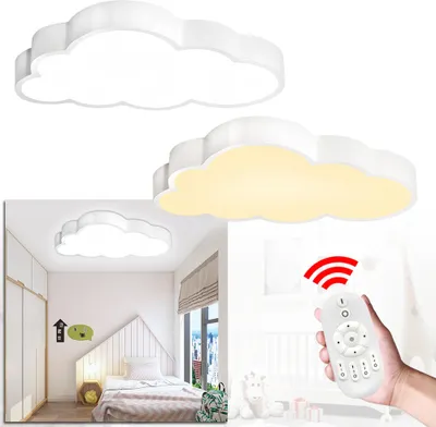 Produktbild von XMTECH 48W Wolken Deckenleuchte LED Ultradünne Deckenlampe Dimmbar mit Fernbedienung Effektlampe für Kindergarten Schlafzimmer