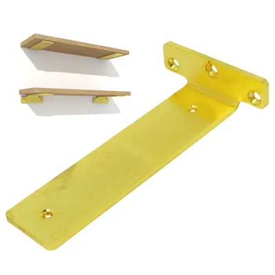 Produktbild von Moderne T-Halterung 200 mm in Gold, 2 Stück