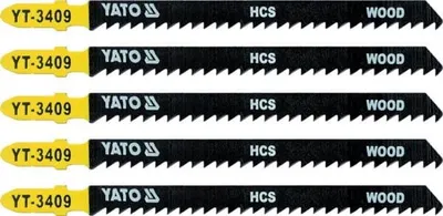 A set of five YATO jigsaw blades for wood.