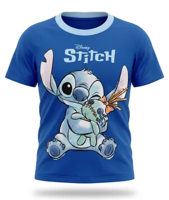 Produktbild von Disney Stitch Kinder Jungen T-Shirt Kurzarm Shirt - Dunkelblau, 110