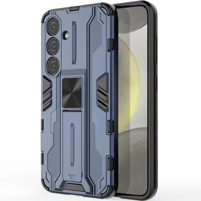 Produktbild von Galaxy S24+ Hülle, Dual Layer PC TPU Bumper Stoßfest Ständer Schutzhülle für Samsung Galaxy S24+ Blau