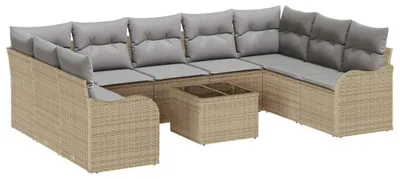 Image de Banc de jardin - Ensemble de salon - Banc d'extérieur - Mobilier de jardin - Banc de balcon - Ensemble modulaire de 9 pièces