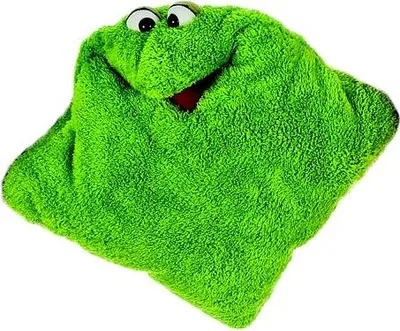 Zdjęcie produktu dla Lalka ręczna Living Puppets "Wishful thinking cuddly shell cushion", zielona