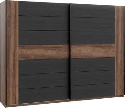 Produktbild von Furniture24 Schwebetürenschrank BELLEVUE BLQS128E1 Schrank Schiebetür Kleiderschrank Schwarzeiche Schlammeiche Schlafzimmer, 61 cm breit