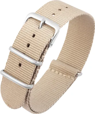 Produktbild von Nylon-Uhrenarmband, beige, Dornschließe, 14 mm - 22 mm