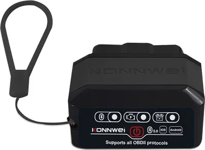 Image de （Noir）KONNWEI Appareil de diagnostic OBD2 pour voiture - Scanner OBD sans fil Bluetooth 5.2, lecteur de code d'erreur pour iOS, Android et Windows - Système OBDII complet, outil de diagnostic de véhicule