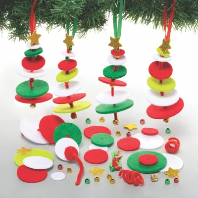 Produktbild von Weihnachtsbaum Bastelset 3er Pack FC174 von Baker Ross, Kinder Kunstset