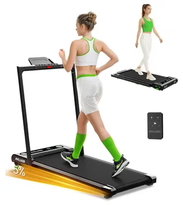 Produktbild von Laufband - 480L-B Manuelle Steigung - 2,5 PS leiser Motor - 0,97–6,44 km/h - Verstellbare Steigung - Klappbar - 150 kg Belastbarkeit - Schwarz