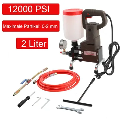 Produktbild von Epoxy Injektionspumpe - Elektrische Hochdruck Verpressmaschine - 1100 W - Betonsanierung - Rissinjektion - Abdichtung