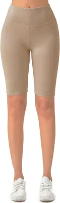Immagine prodotto di Sportswear Pantaloncini da ciclismo senza cuciture da donna Stretch Fit Vita alta Fitness Yoga Fitness Ciclismo Pantaloncini Leggings corti S/M Marrone