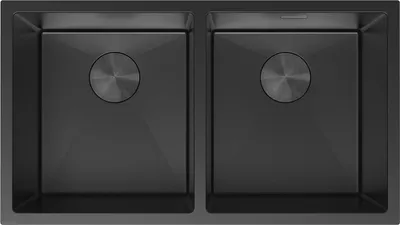 Zdjęcie produktu dla Mexen Binox zlewozmywak stalowy 2-komorowy 800 x 450 mm, czarny - 6421802000-70