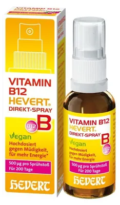 Image de Vitamine B12 Hevert spray direct contre la fatigue, pour plus d'énergie, solution de 30 ml