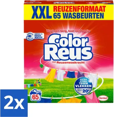 Produktbild von Color Giant - Waschpulver - Buntwäsche - 65 Waschgänge - Vorteilspack - 2 Stücke