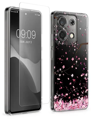 Produktbild von kwmobile Hülle kompatibel mit Xiaomi Redmi Note 13 Pro 5G / Poco X6 5G Handyhülle - Silikon Case transparent - Mit Glas Schutzfolie -