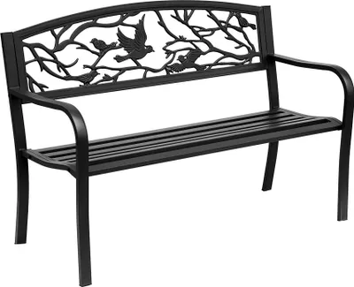Produktbild von Aga Gartenbank Metall, 2-Sitzer Sitzbank, Parkbank bis 240kg belastbar, Terrassenbank für Garten, Balkon und Terrasse MR2005 127x60x87 cm