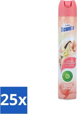 Obrázek produktu pro At Home - Vůně - Osvěžovač vzduchu - Vanilka a magnólie - Odstraňuje nepříjemné pachy - 400 ml - Hodnotné balení - 25 kusů