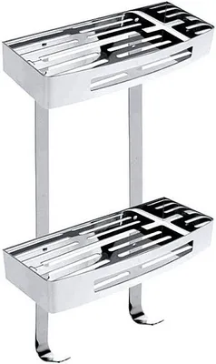 Produktbild von BYTRO Doppelseifenkorb Edelstahl poliert 115x305x380 mm für Bad & WC >> zum Bohren