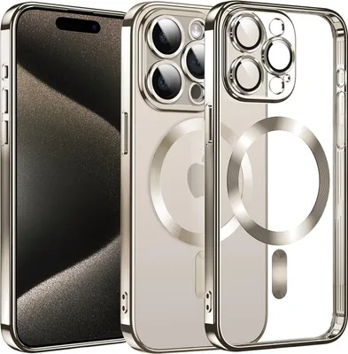 Produktbild von Hülle für iPhone 15 Pro  Schutz MagSafe Silikon Case Cover Titan Natur