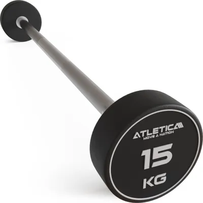 Produktbild von ATLETICA Langhantel | Kompakt | 15kg | Premium Design und Qualität | Edel, robust und geruchsfrei | 90 cm Innenmaß | Ø 32-34 mm | Einzeln