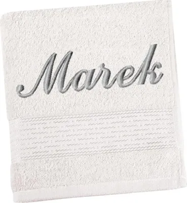 Produktbild von Frotteehandtuch Streifen mit Namensstickerei - 50x100 cm - Weiß