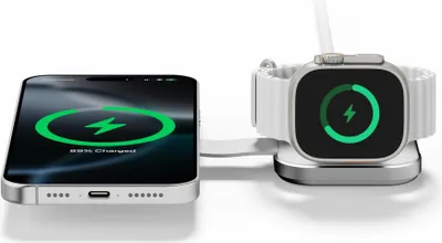 Image de Station de charge 2en1 pliable, magsafe, Blanc
