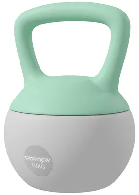 Produktbild von 10 kg Kettlebell-Hantel mit rutschfestem Griff fš¹r Fitness, Krafttraining und Cardio, Grau und Grš¹n