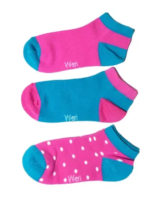 Produktbild von Kinder Sneaker Socken für Mädchen 3-er Pack aus Baumwolle Pünktchen Pink Größe 31-34