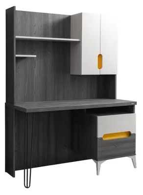 Image de Table en bois Bureau Étagères Table d'ordinateur en bois Gris Chambre d'enfant Moderne
