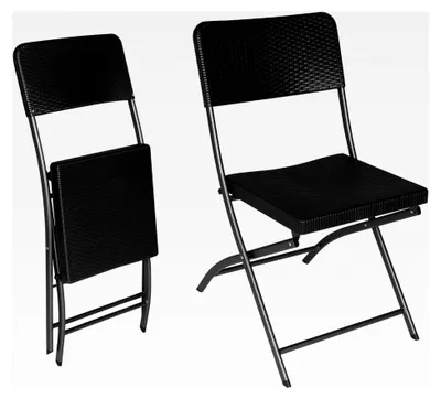 Produktbild von 2er Klappstuhl Faltbar bis 150 kg belastbar für Garten, Balkon, Terrasse und Camping, 59 x 81 x 46 cm, Schwarz