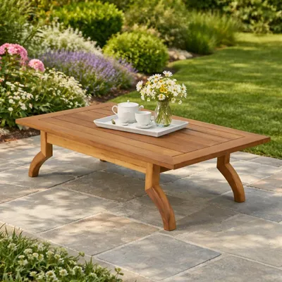Produktbild von Garten-Couchtisch Moderner Stil Braun Langlebig Bequem Zeitschriften