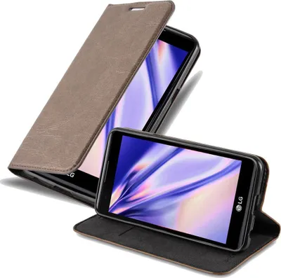 Produktbild von Cadorabo Hülle für LG X POWER Schutz Hülle in Braun Handyhülle Etui Case Cover Magnetverschluss