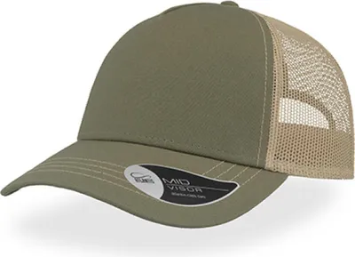 Produktbild von Atlantis RCAN | Rapper Canvas Cap, 5-Panel-Mesh-Cap - Farbe: Olive/Khaki - Größe: One Size