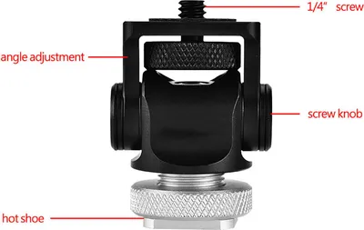 Immagine prodotto di Supporto per slitta flash, supporto per microfono flash monitor, vite da 1/4 di pollice, accessori per fotocamera