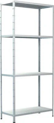 Produktbild von Steck-Grundregal Schulte weiß 180x80x35 cm 4 Böden geteilte Winkelprofile Tragkraft 240 kg