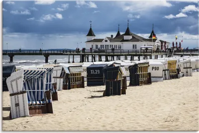 Produktbild von ARTland Leinwandbild Seebrücke in Ahlbeck Insel Usedom Größe: 90x60 cm