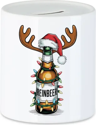 Produktbild von Reinbeer Spardose Weihnachten Biertrinker Rentier Lustig Geschenkidee Party
