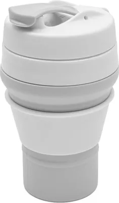 Produktbild von Faltbarer Silikonbecher 350 ml 2in1 New Baby grau
