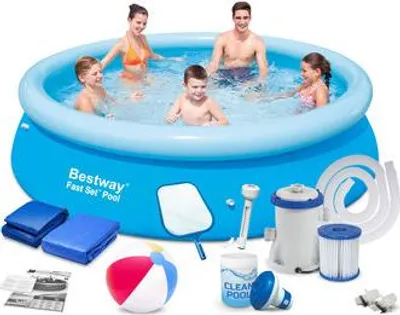 Zdjęcie produktu dla Bestway Fast Set 57270, 3638 l, Basen nadmuchiwany, Niebieski, 11,1 kg