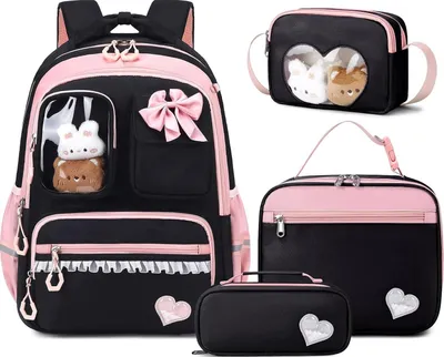 Produktbild von 4-teiliges Kinder Schulrucksack Set Nylon mit Tasche Federmappe