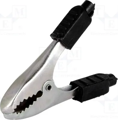 Immagine prodotto di 1 x Morsetto a coccodrillo, capacità massima: 20 mm, lunghezza totale: 70 mm, 40A, colore nero. Morsetti a coccodrillo simili