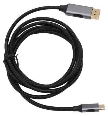 Imagen del producto de Cable USB Tipo C a DisplayPort 1.4, profesional, 8K a 60Hz, 10Gbps, con carcasa de aluminio. Cable USB Tipo C a DisplayPort 1.4 para portátil y teléfono móvil, de 1.8 metros